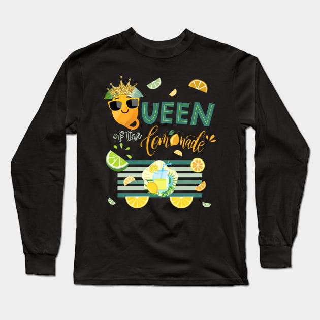 Queen of Lemonade Stand National Lemon Juice Day Long Sleeve T-Shirt by AimArtStudio